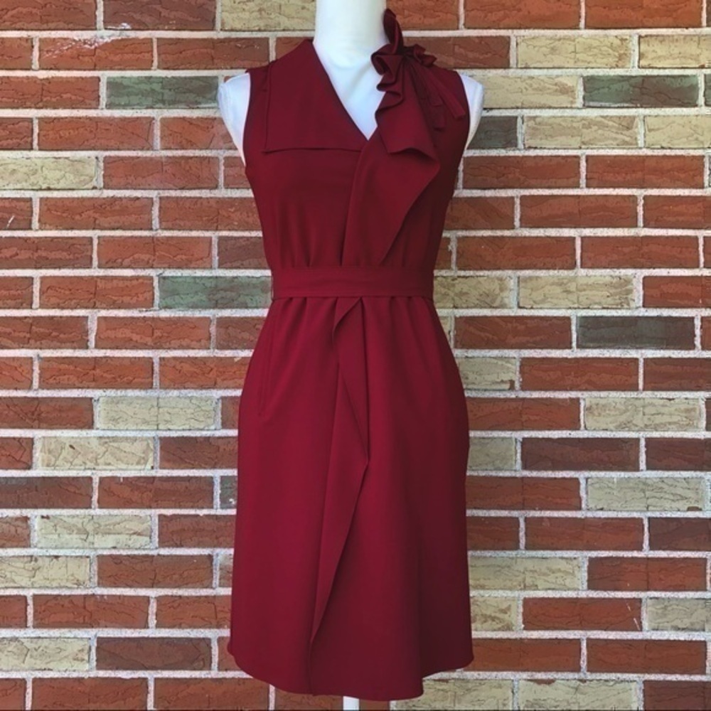 Elie Tahari Red Sleeveless Dress